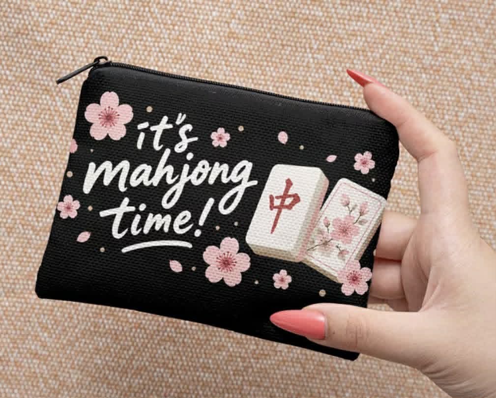 Mini Mahjong Zippered Coin Bags