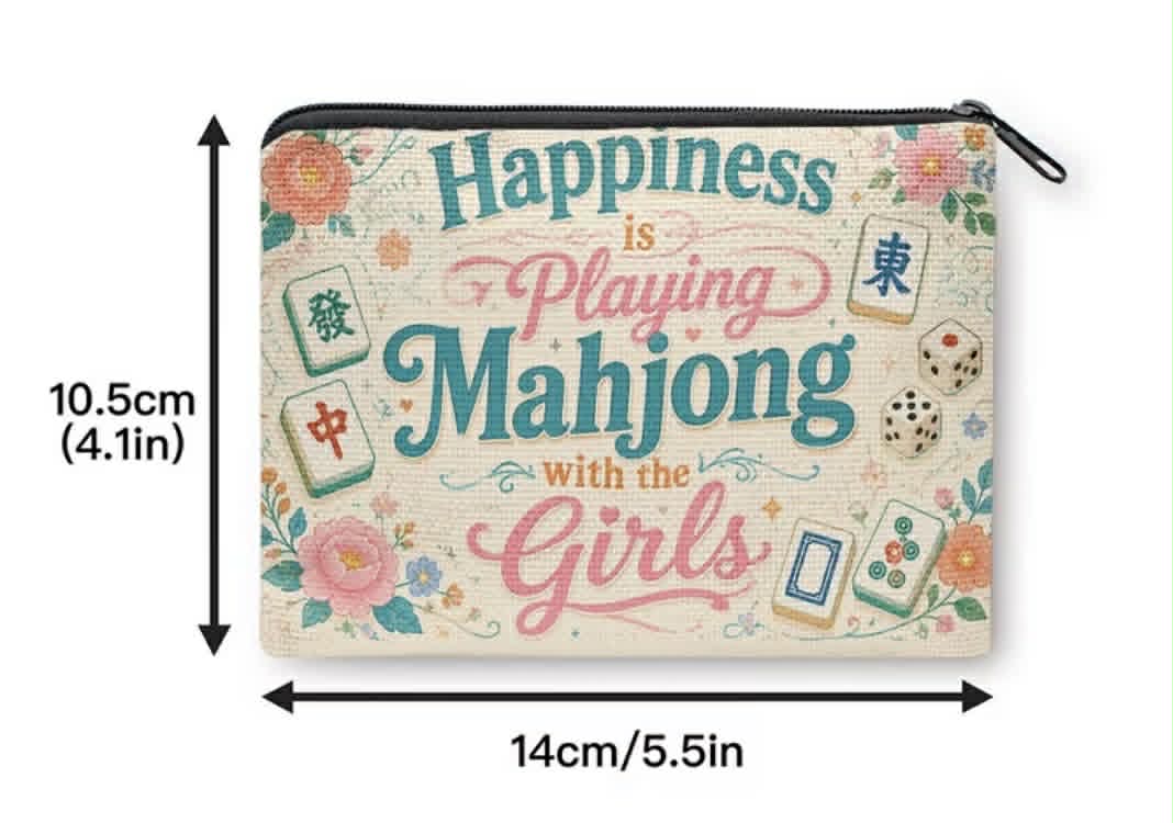 Mini Mahjong Zippered Coin Bags