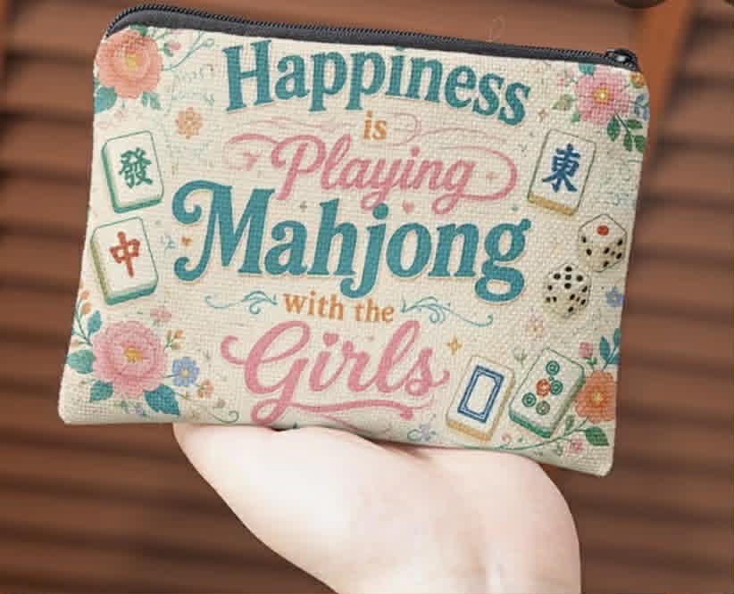 Mini Mahjong Zippered Coin Bags