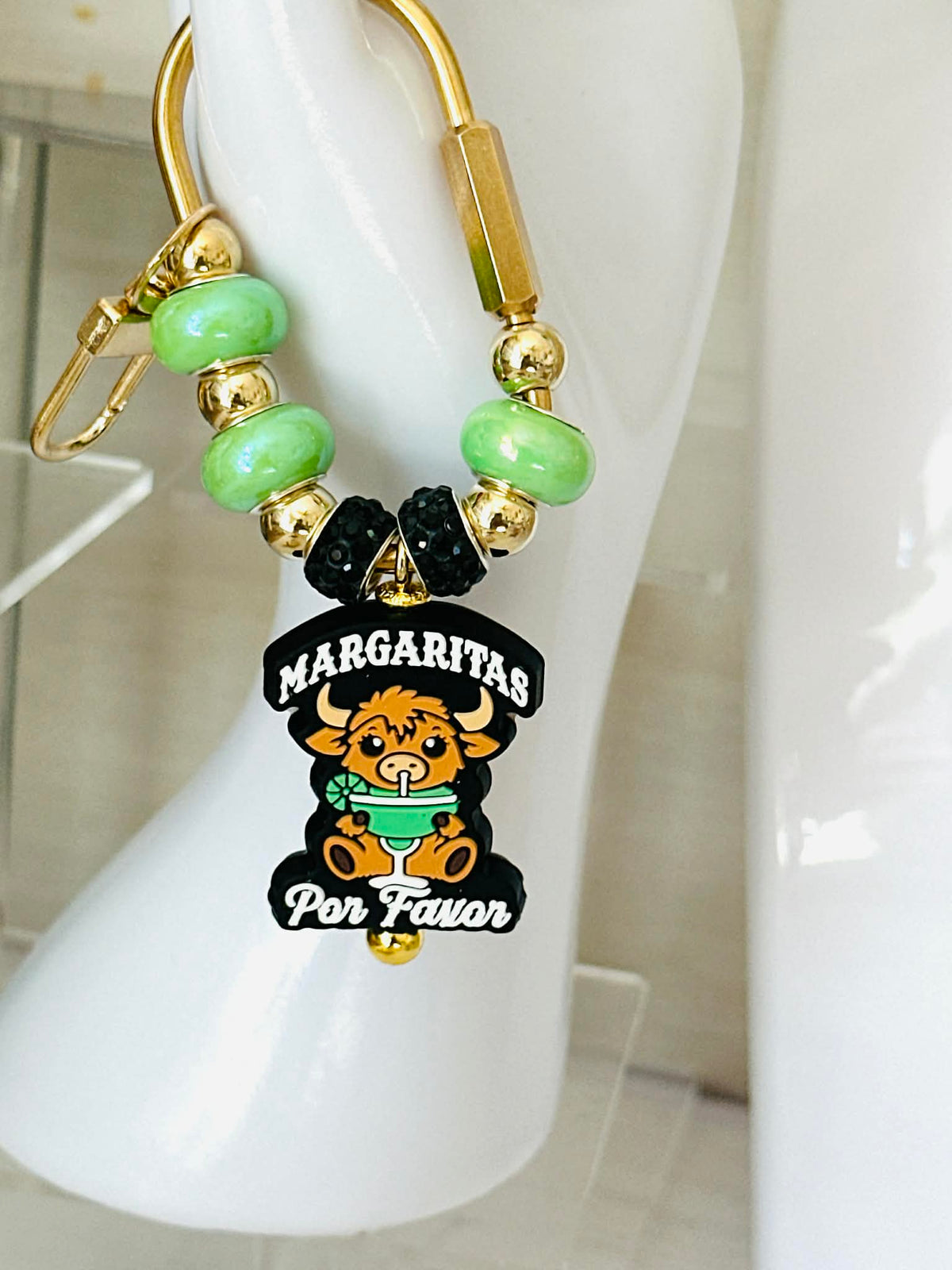 Highland Cow Margarita Carabiner