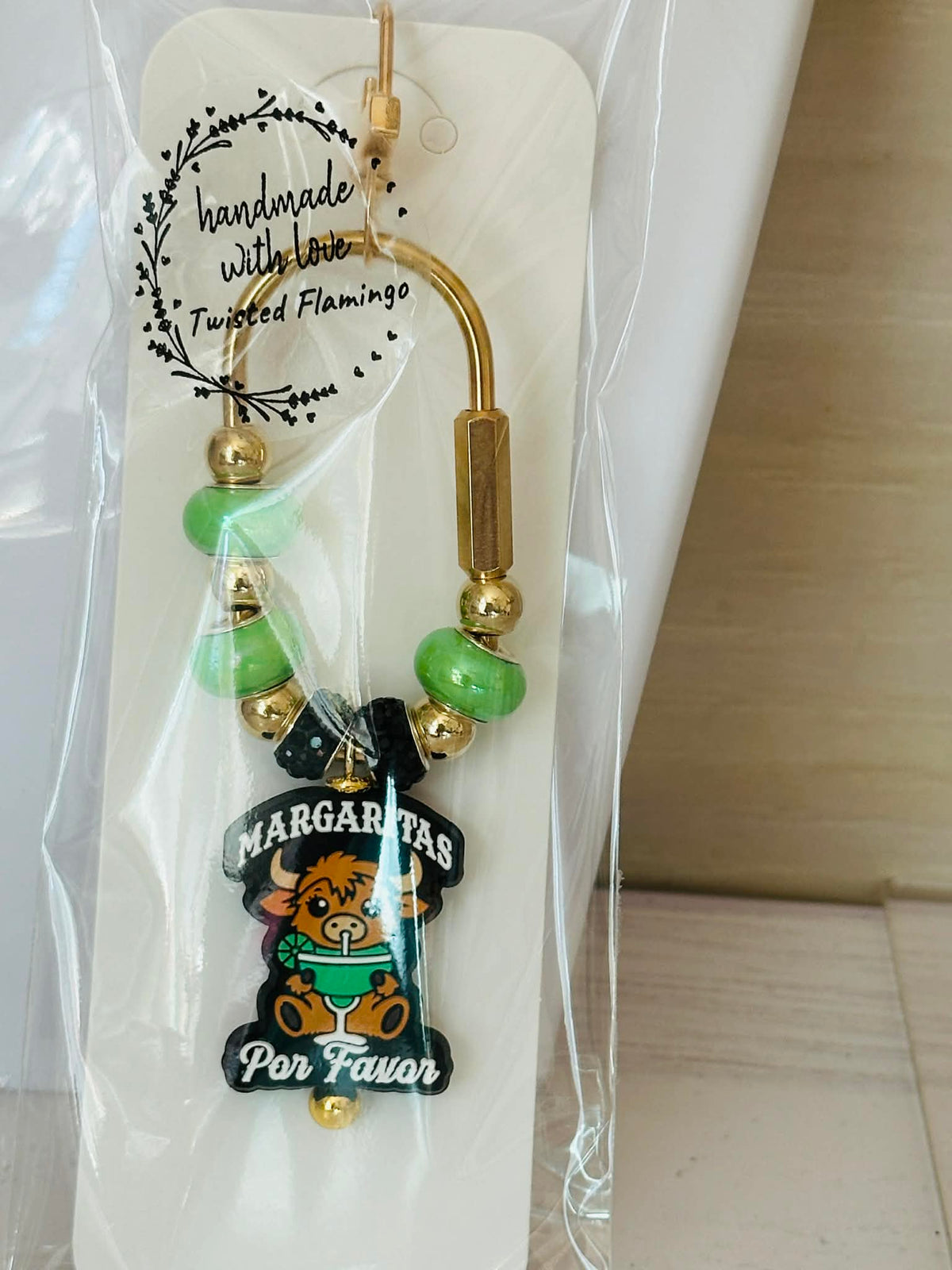 Highland Cow Margarita Carabiner