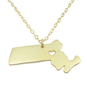 Massachusetts State  Map Necklace