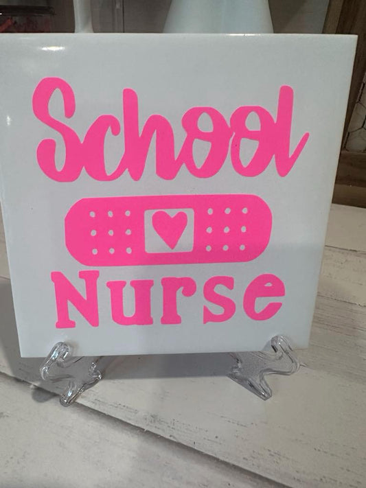 School Nurse Ceramic Tile Art