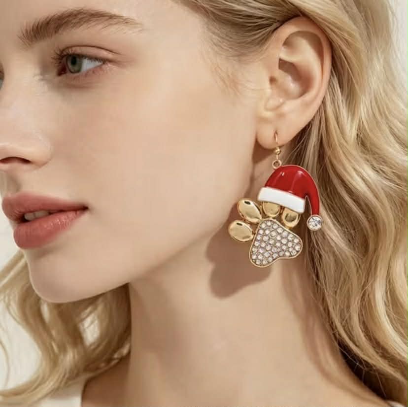 Santa Paw Earrings