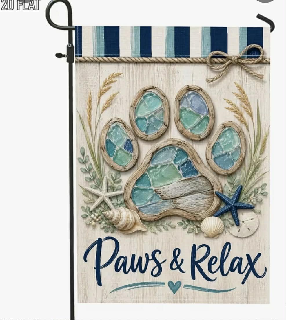 Coastal Paws & Relax  Garden Flag