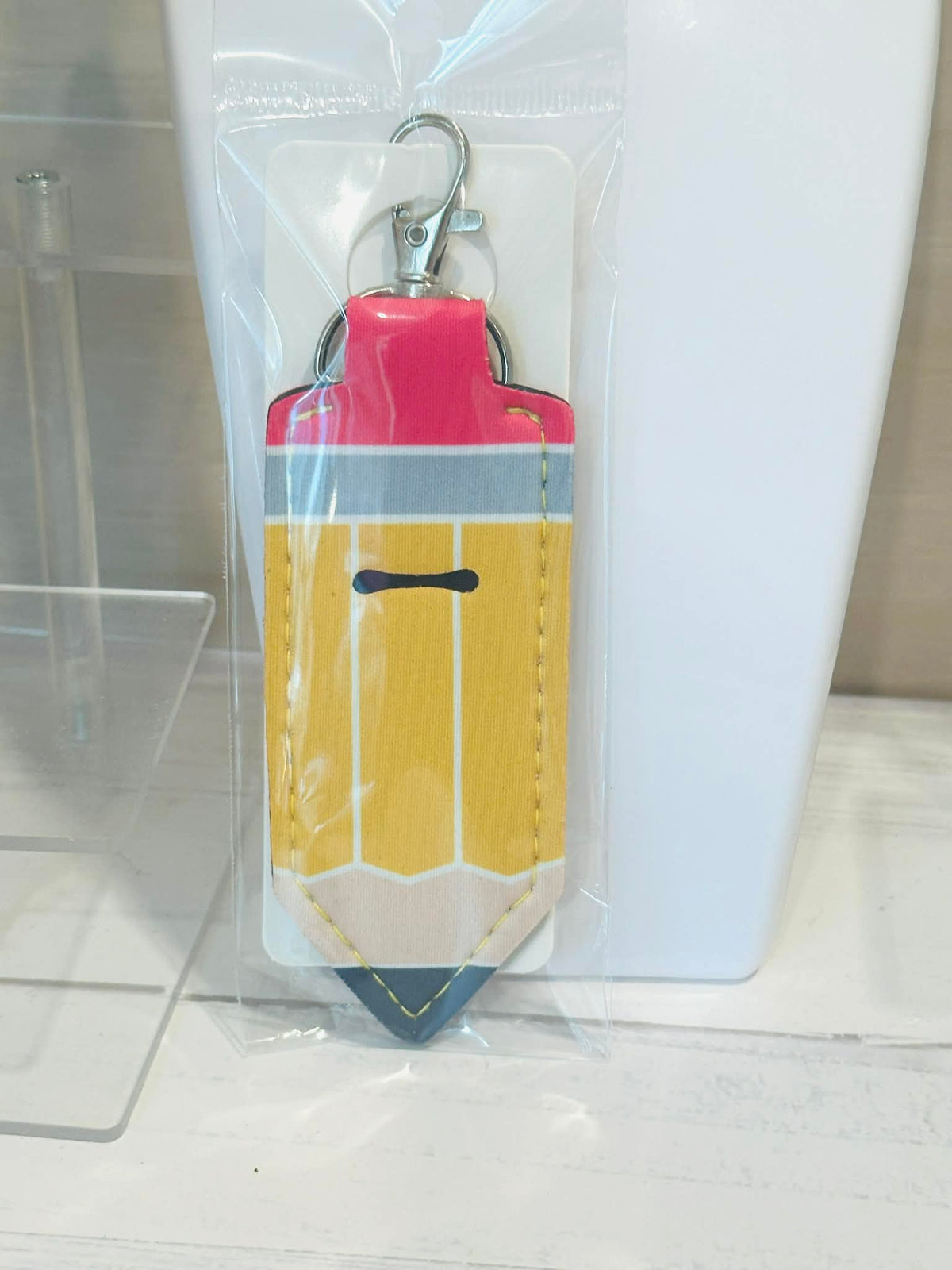 Pencil Lip Balm Holder Keychain Clip
