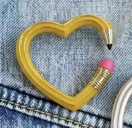 Heart Shaped Pencil Brooch
