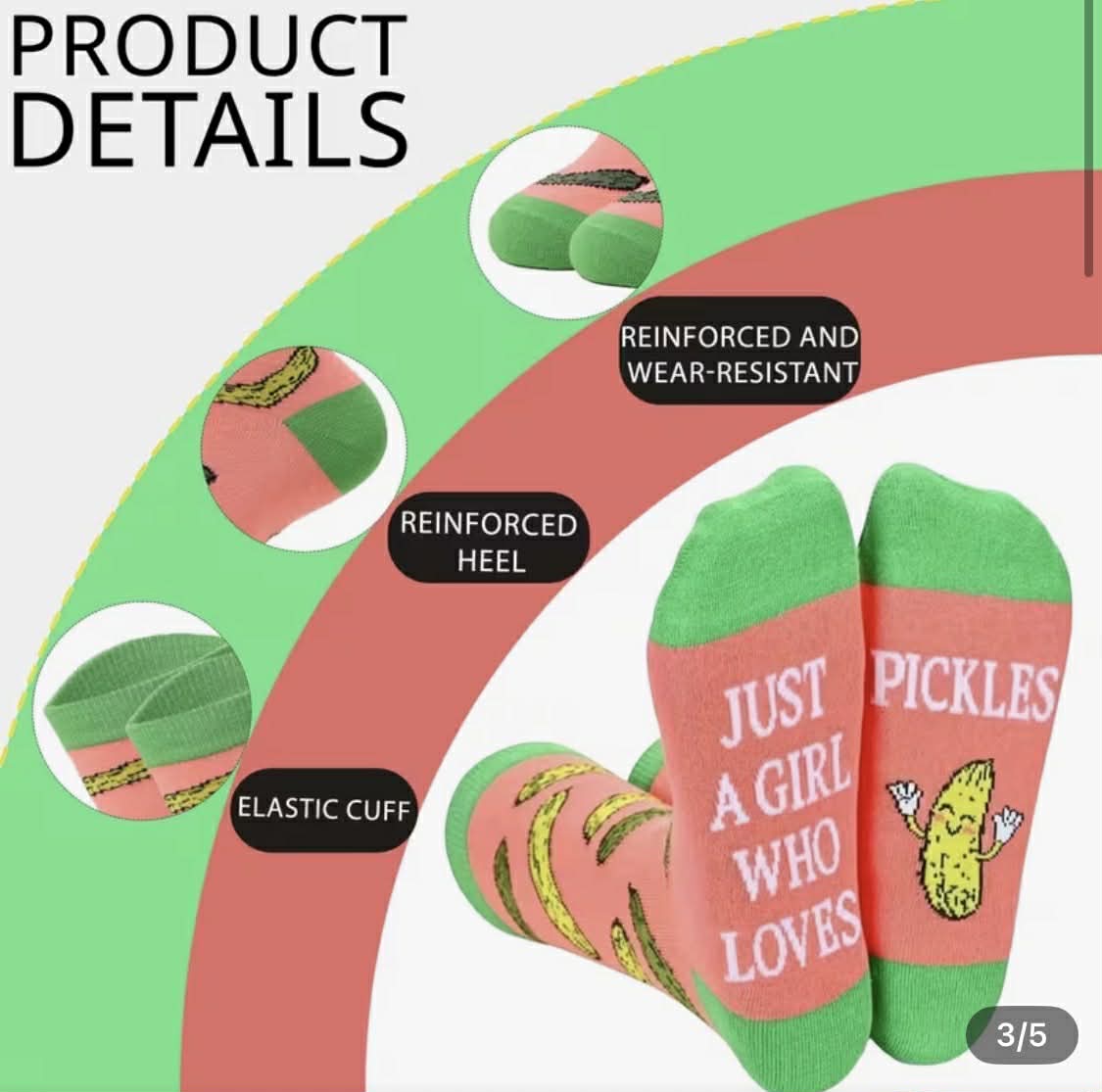 Just a Girl who Loves Pickles Socks