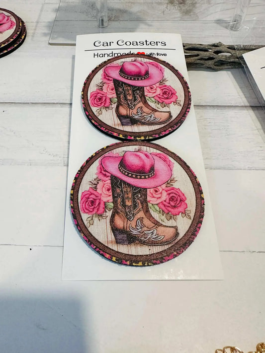 Cowgirl Car Coasters