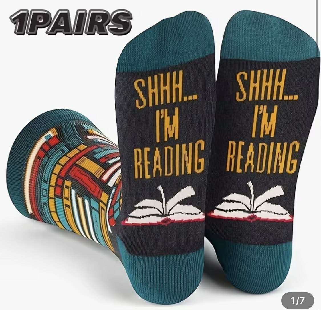 Shhh i'm Reading Novelty Socks