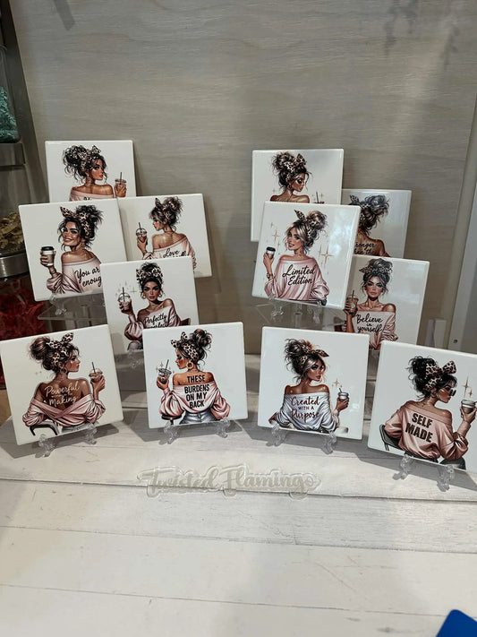 Self Love Ceramic Tile Art