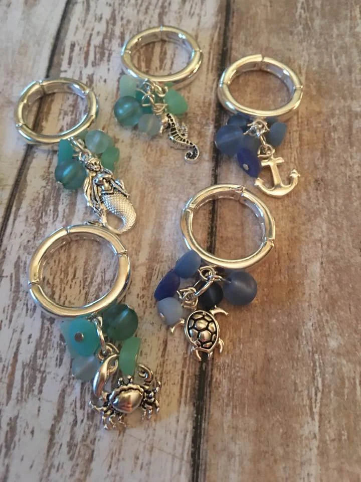 Seaglass Stretch Rings