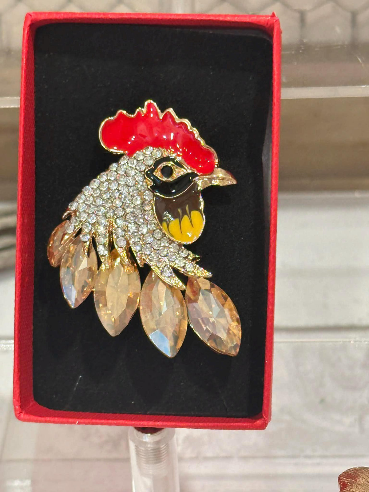 Rooster Brooch