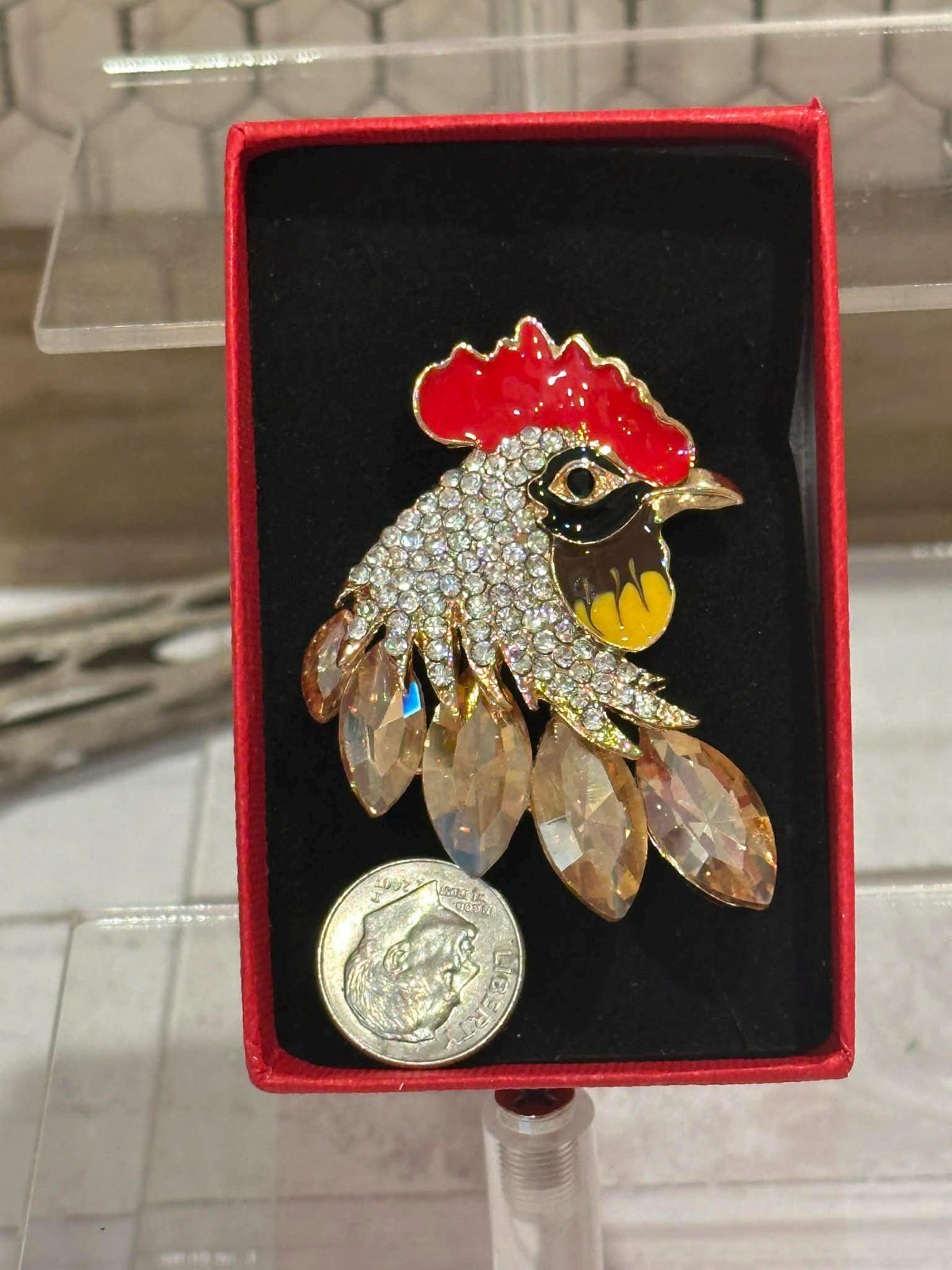 Rooster Brooch