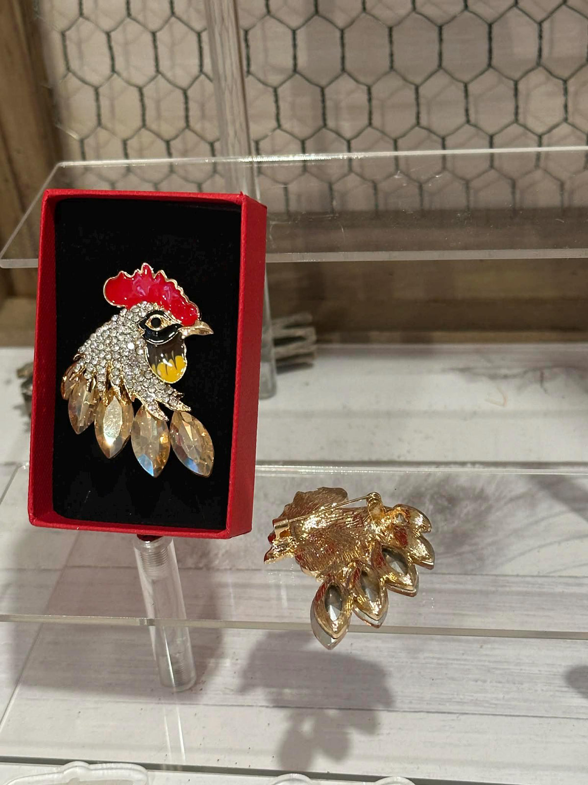 Rooster Brooch