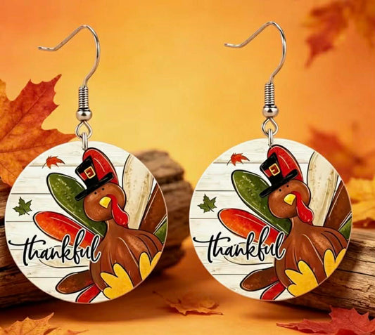 Thankful Turkey Earrings