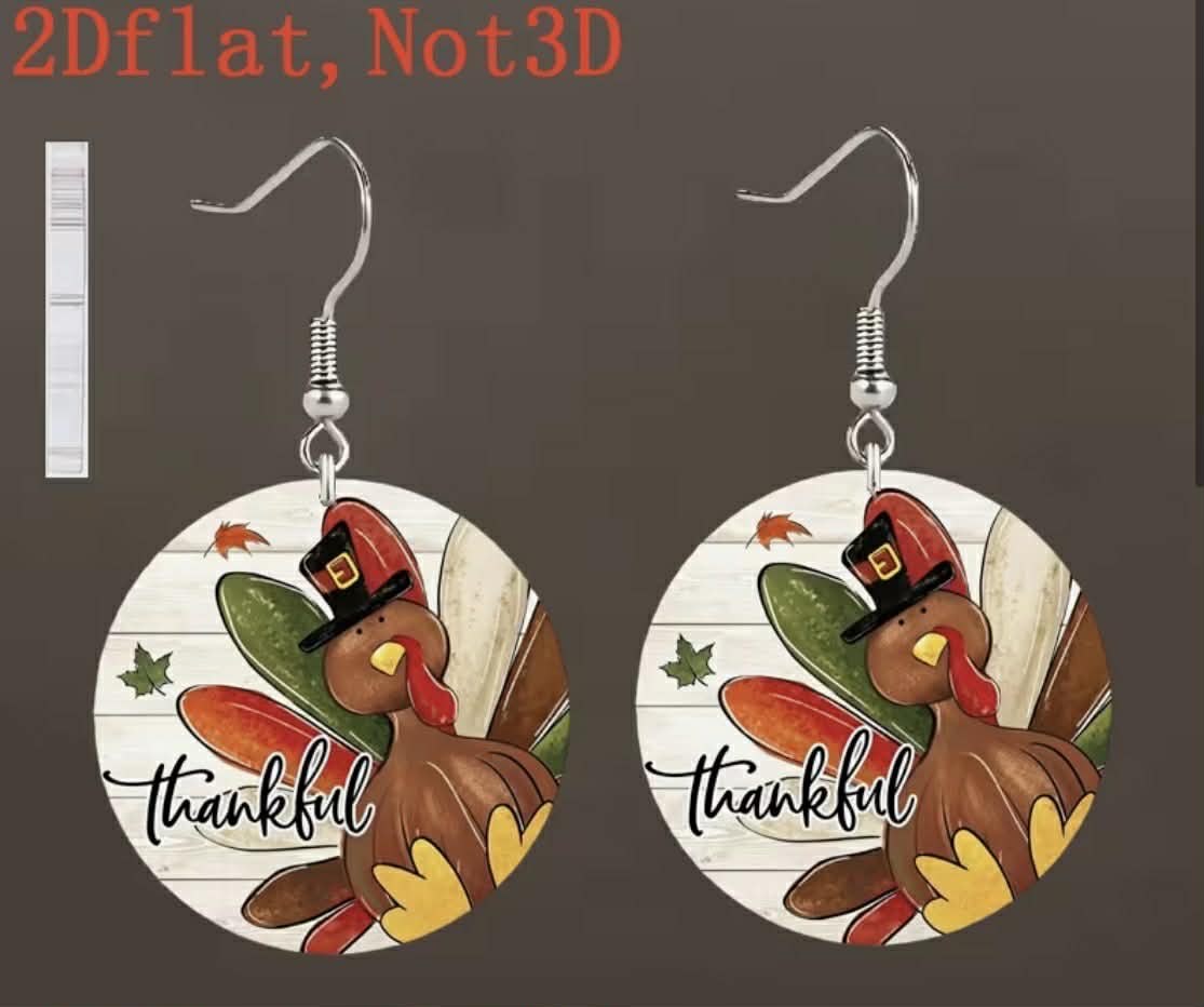 Thankful Turkey Earrings