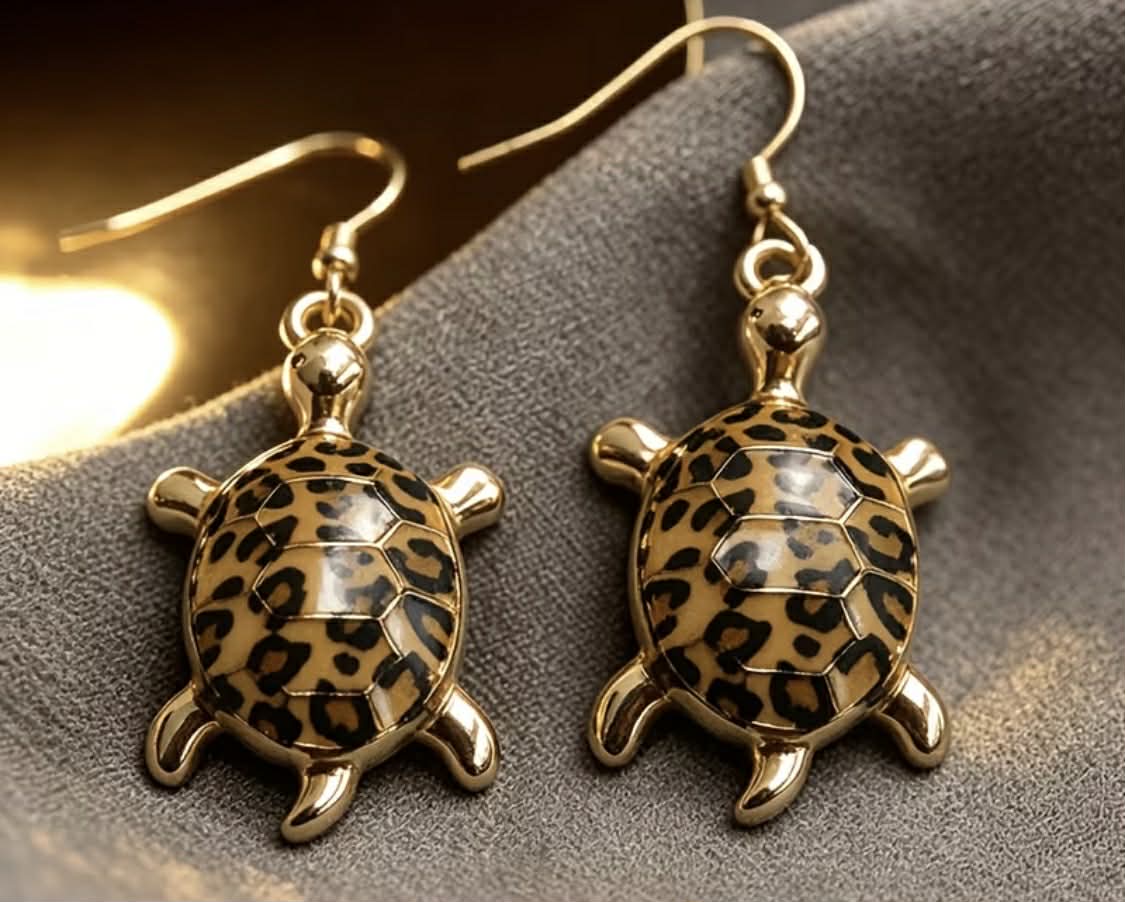 Leopard Turtle Earrings