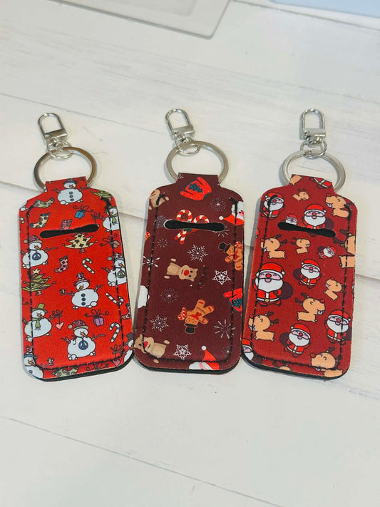 Christmas Lip Balm Holder Keychain Clips