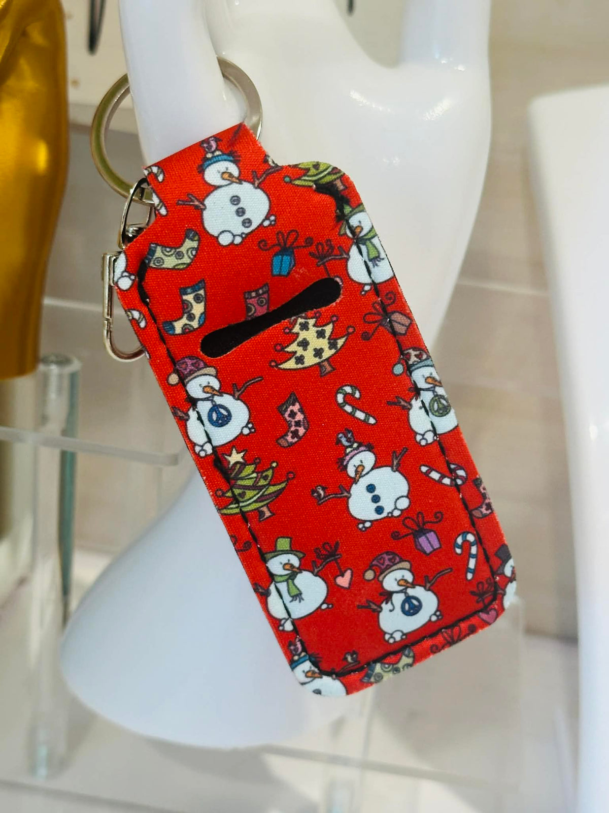 Christmas Lip Balm Holder Keychain Clips